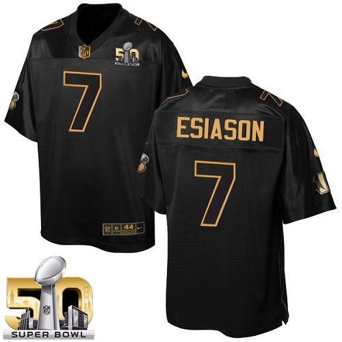 Men's Elite Boomer Esiason Nike Jersey Black - #7 Pro Line Gold Collection NFL Cincinnati Bengals